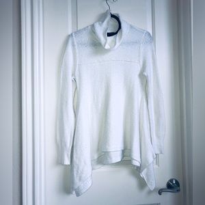 LAST DAY White Cowl Neck Turtleneck Sweater